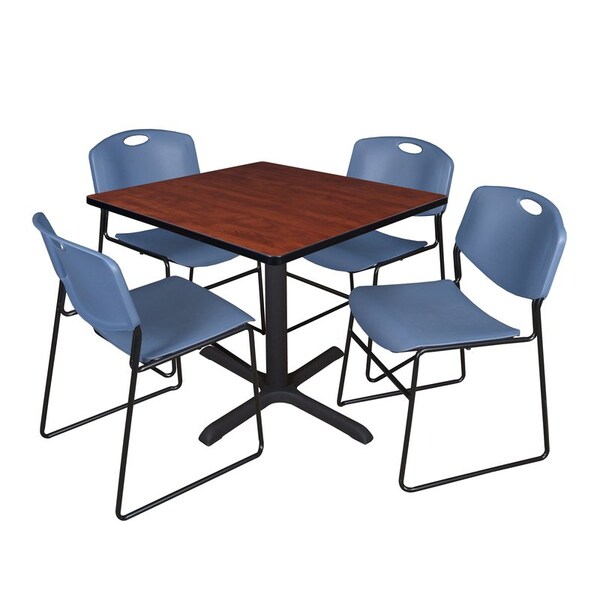 Cain Cain Square Table & Chair Set, Wood, Metal, Polypropylene Top TB3636CH44BE - main